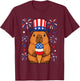 4th of July USA Capybara Independence Day Funny Patriotic T-Shirt - T-Shirt | Maroon