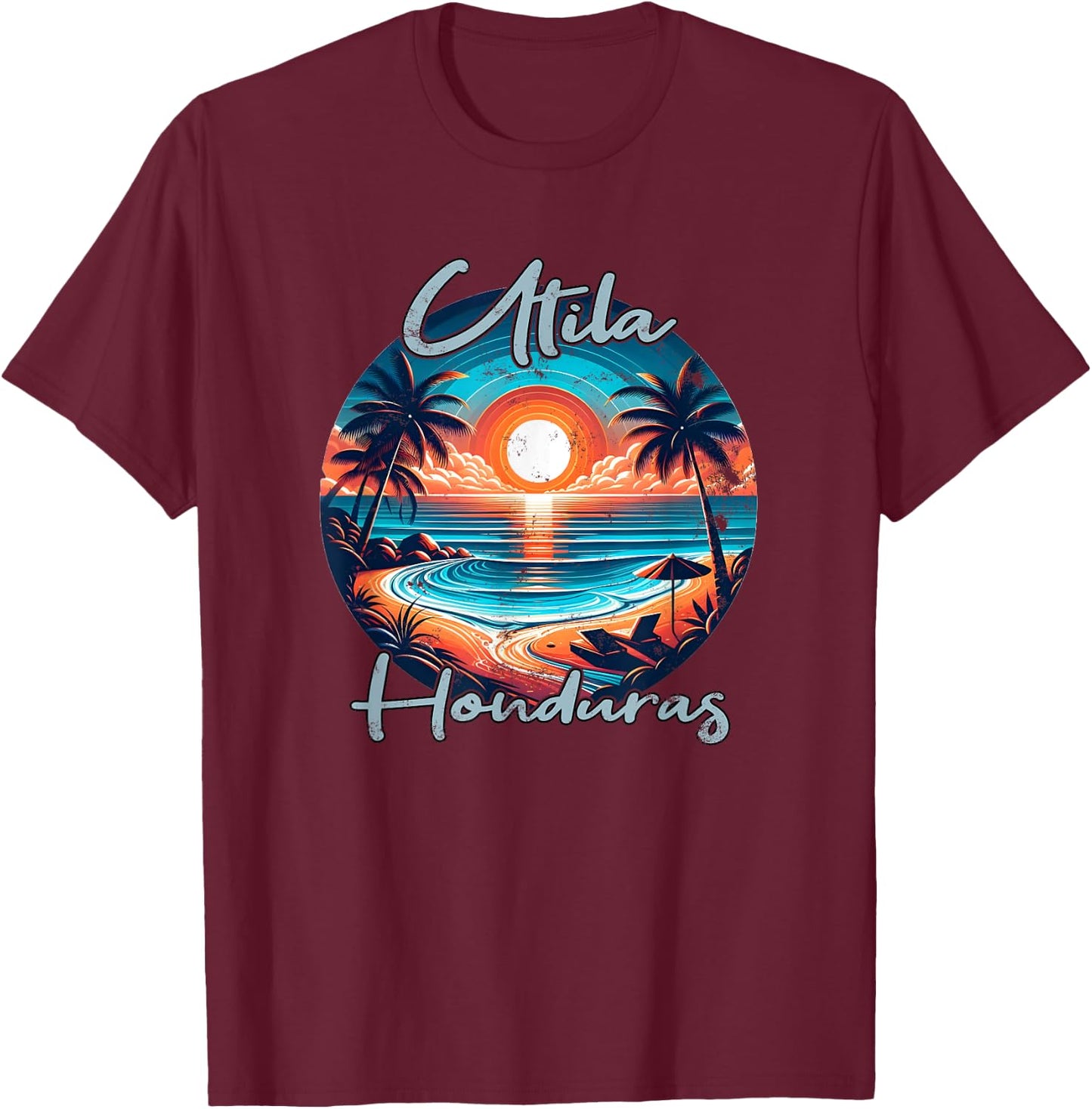 Utila Honduras T-Shirt - T-Shirt | Maroon