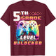 Back to School 5th Grade Boys Gamer First Day School Level T-Shirt - T-Shirt | Maroon