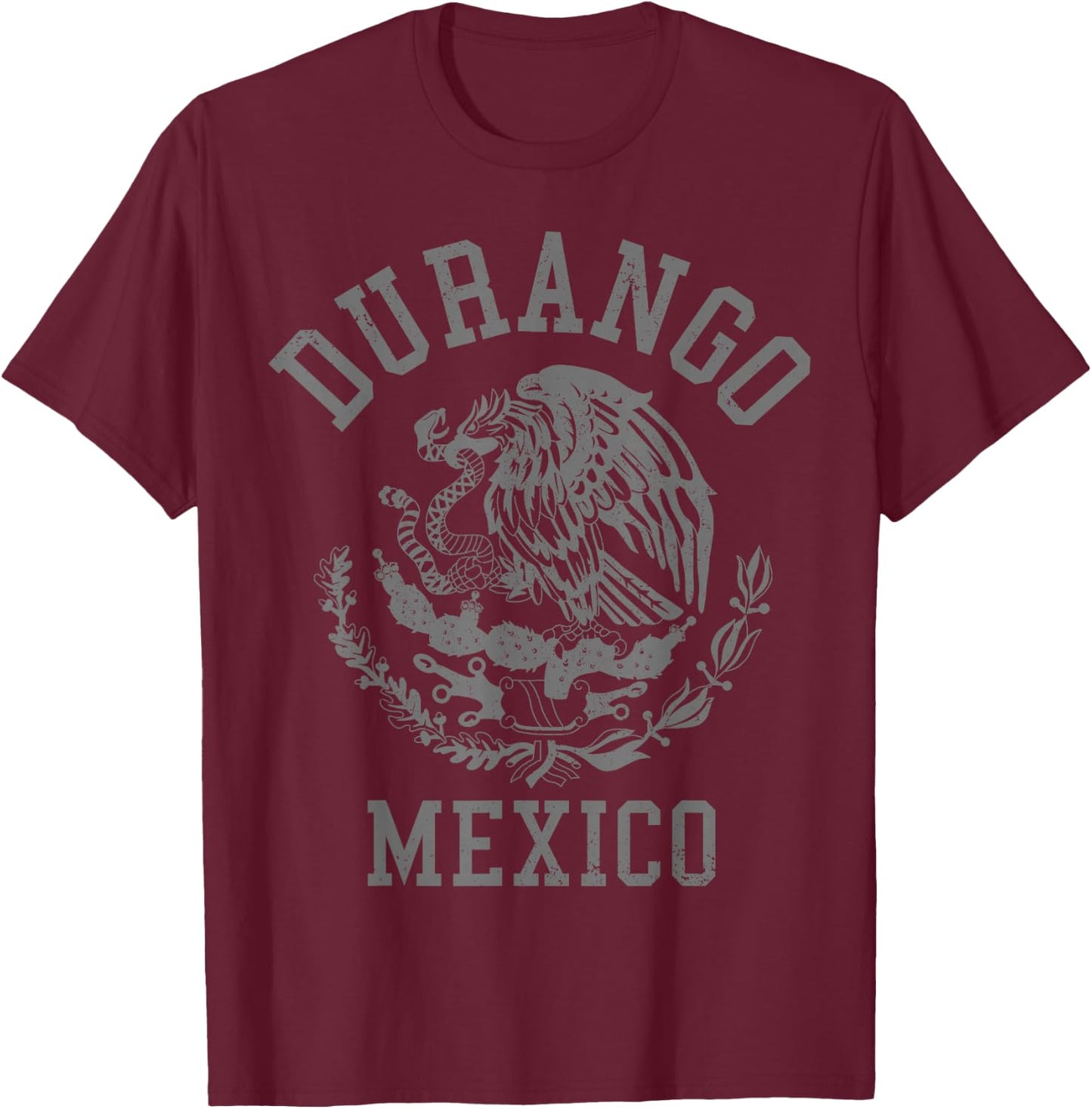 Durango Mexico Pride Mexican Flag Vintage T-Shirt - T-Shirt | Maroon