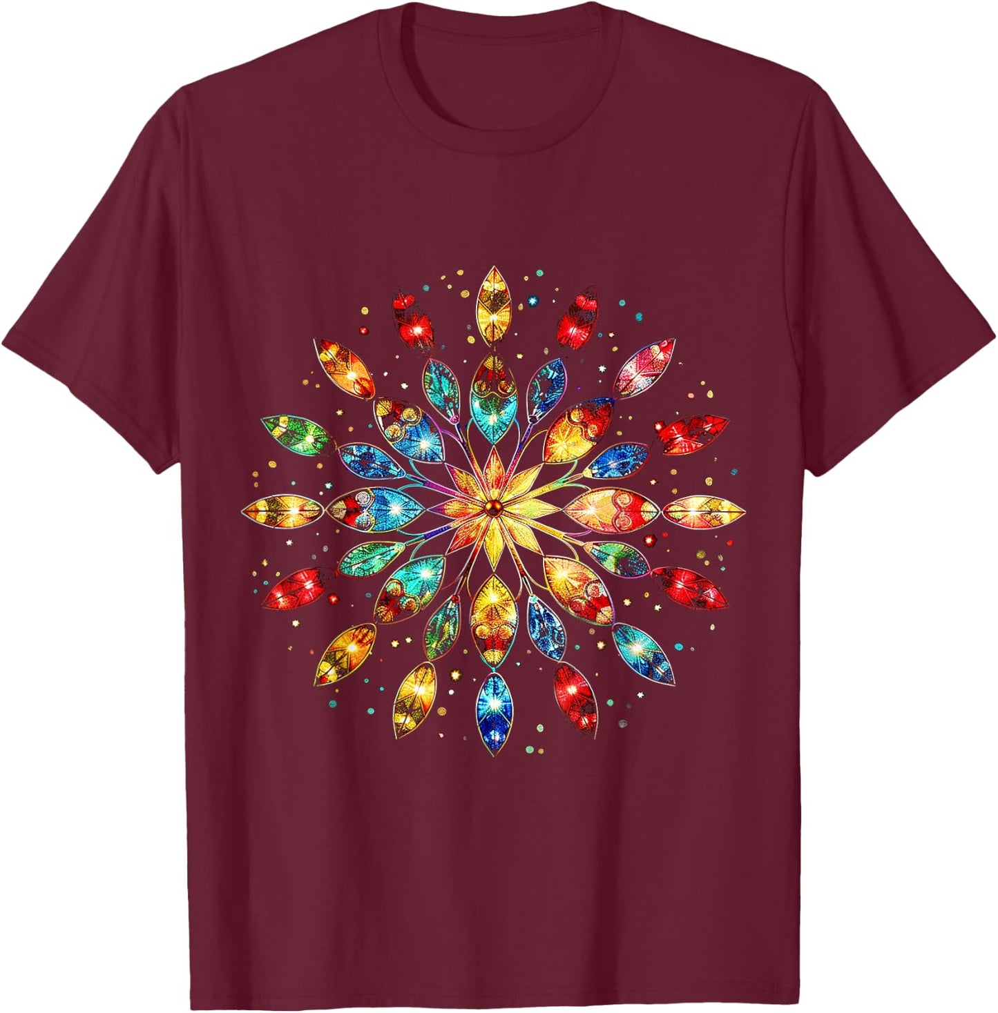 Christmas Lights Graphic X-Mas Art Christmas T-Shirt - T-Shirt | Maroon