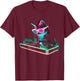 House DJ Cat Rainbow DJ Cat Kitty on Turntable Disco DJ Cat , Small, Black T-Shirt - T-Shirt | Maroon