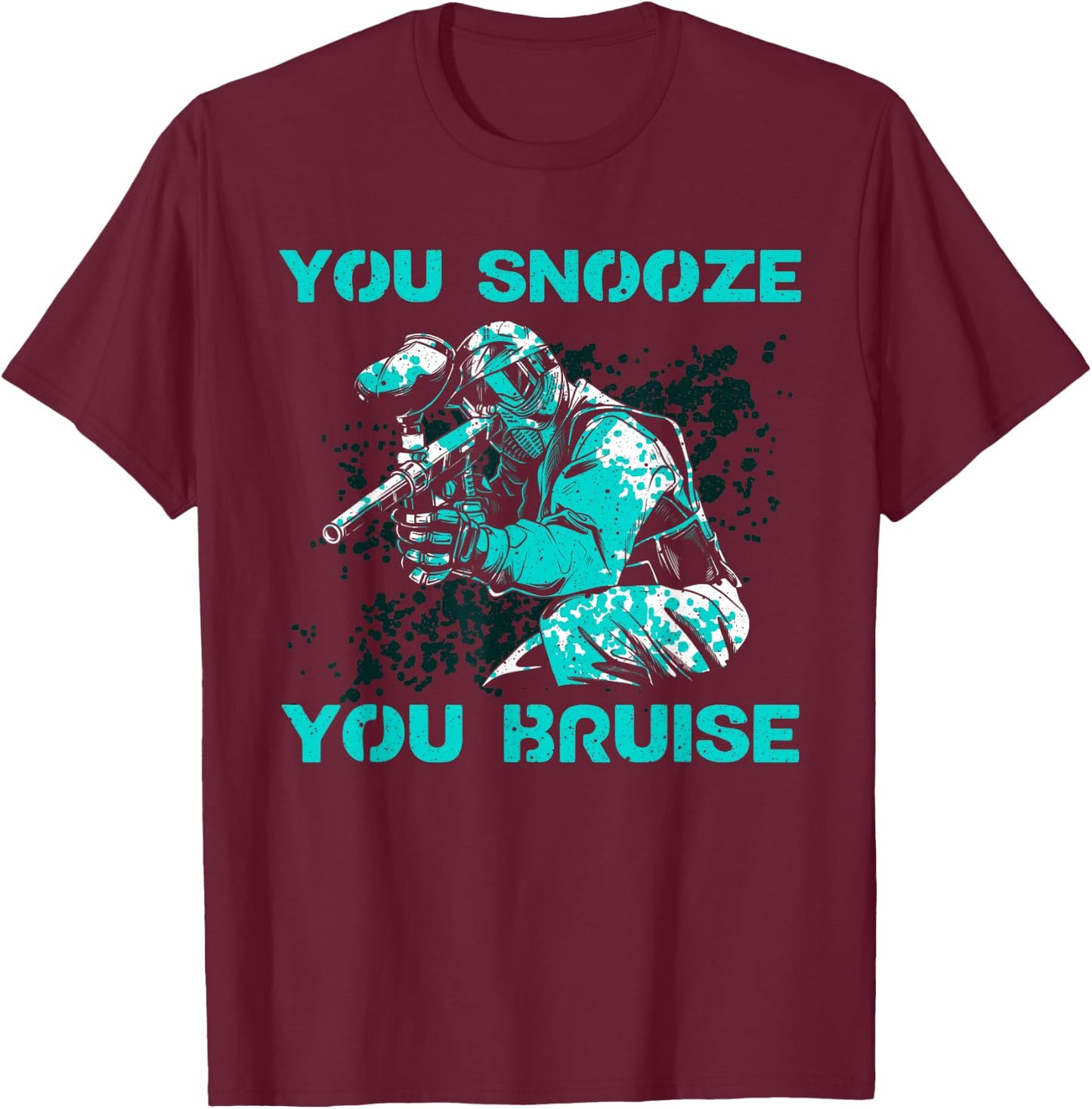 Funny Paintball Art Women Kids Paintball Player T-Shirt - T-Shirt | Maroon