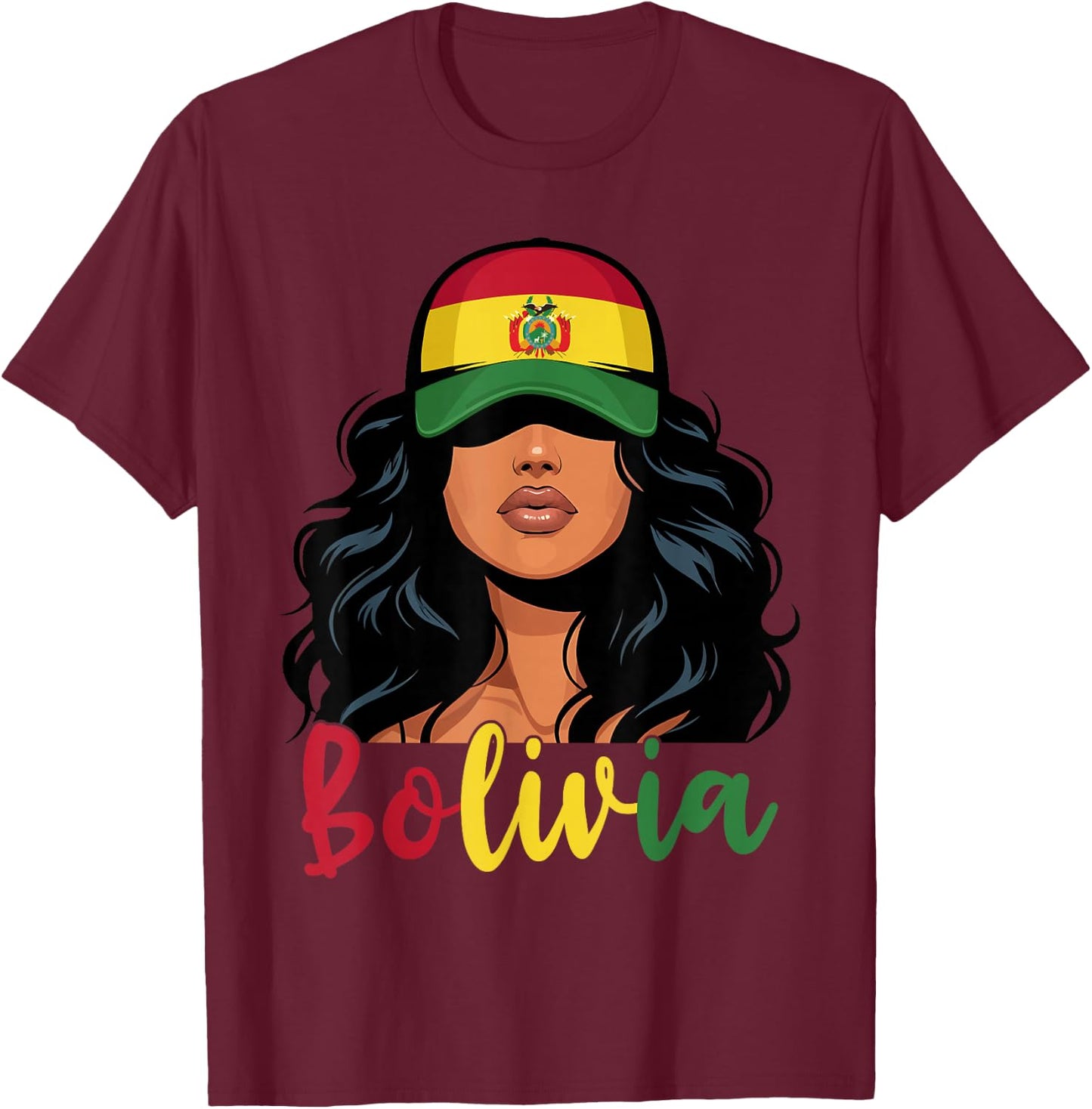 Bolivian Girl Bolivia Flag Proud Boliviana Women T-Shirt - T-Shirt | Maroon
