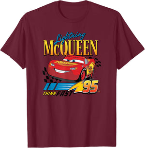 Cars - Lightning McQueen Think Fast T-Shirt - T-Shirt | Maroon