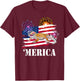 Reptile Happy USA Flag 4th 'Merica Leopard Gecko Lover Kids Men T-Shirt - T-Shirt | Maroon