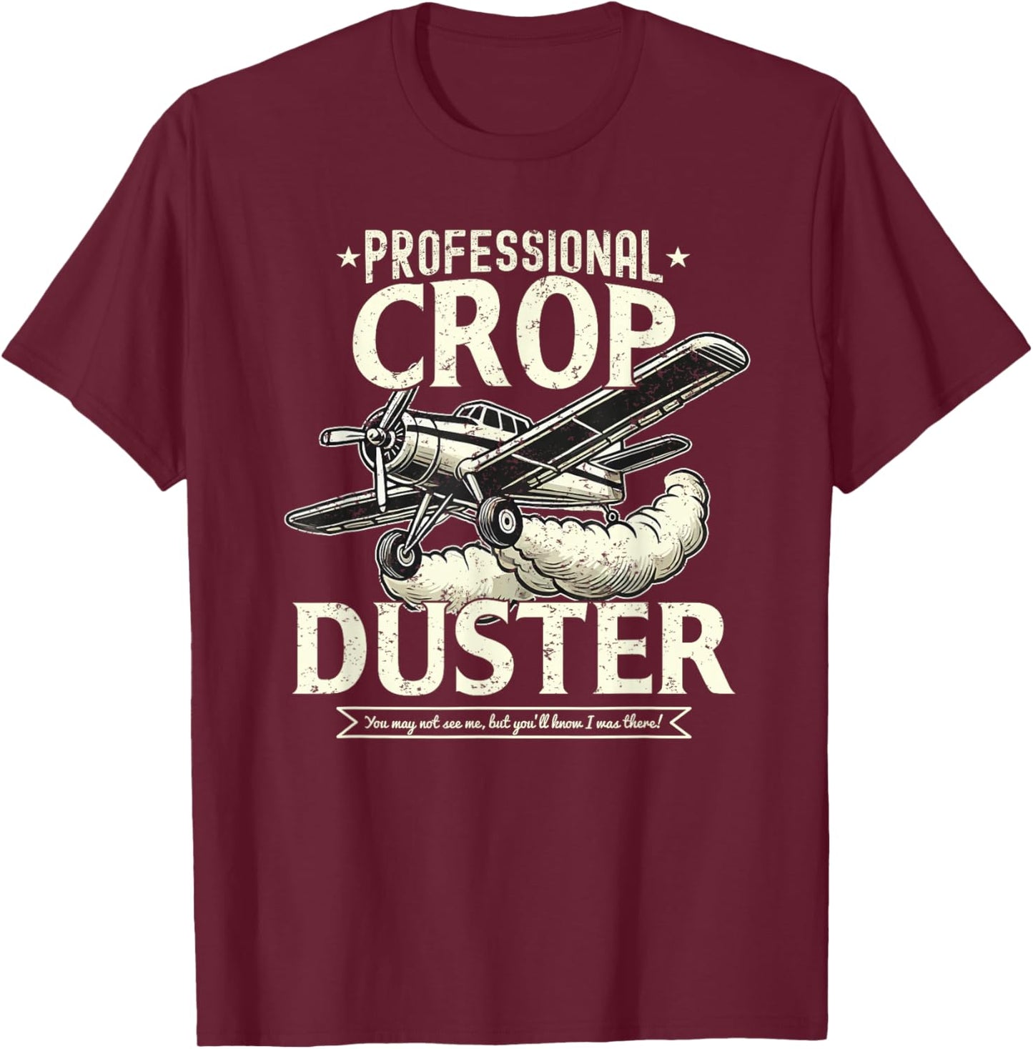 Crop Duster Funny Fart Plane Farting Humor T-Shirt - T-Shirt | Maroon