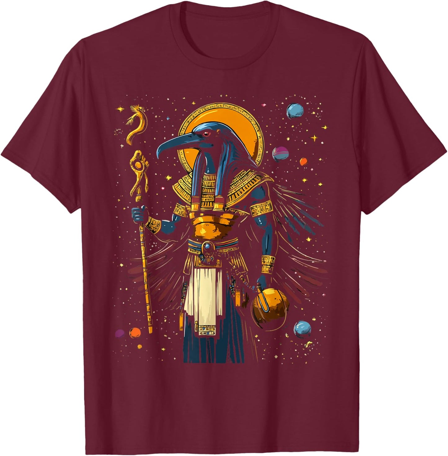 Thoth Egyptian God Egyptian Mythology Pyramid Ancient Egypt T-Shirt - T-Shirt | Maroon