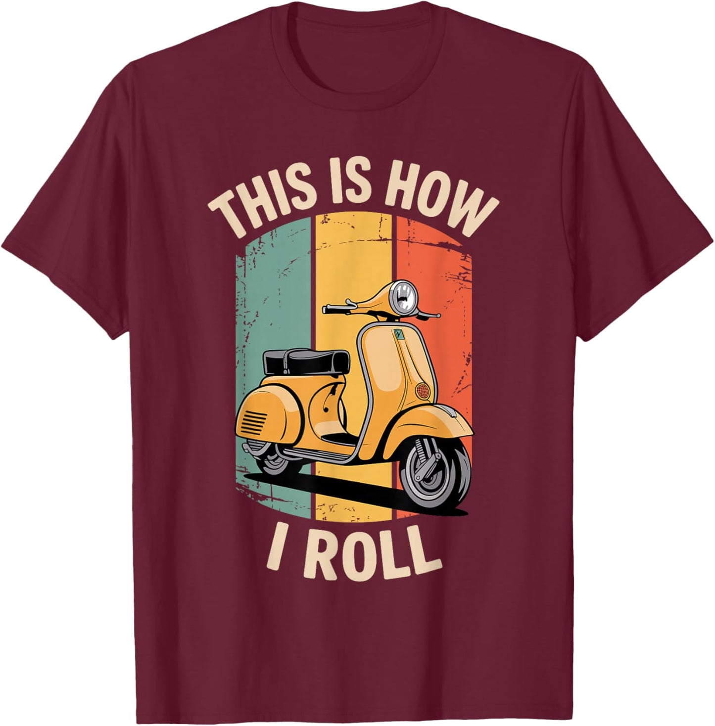 Funny Scooter Design Women Scooter Rider Moped T-Shirt - T-Shirt | Maroon