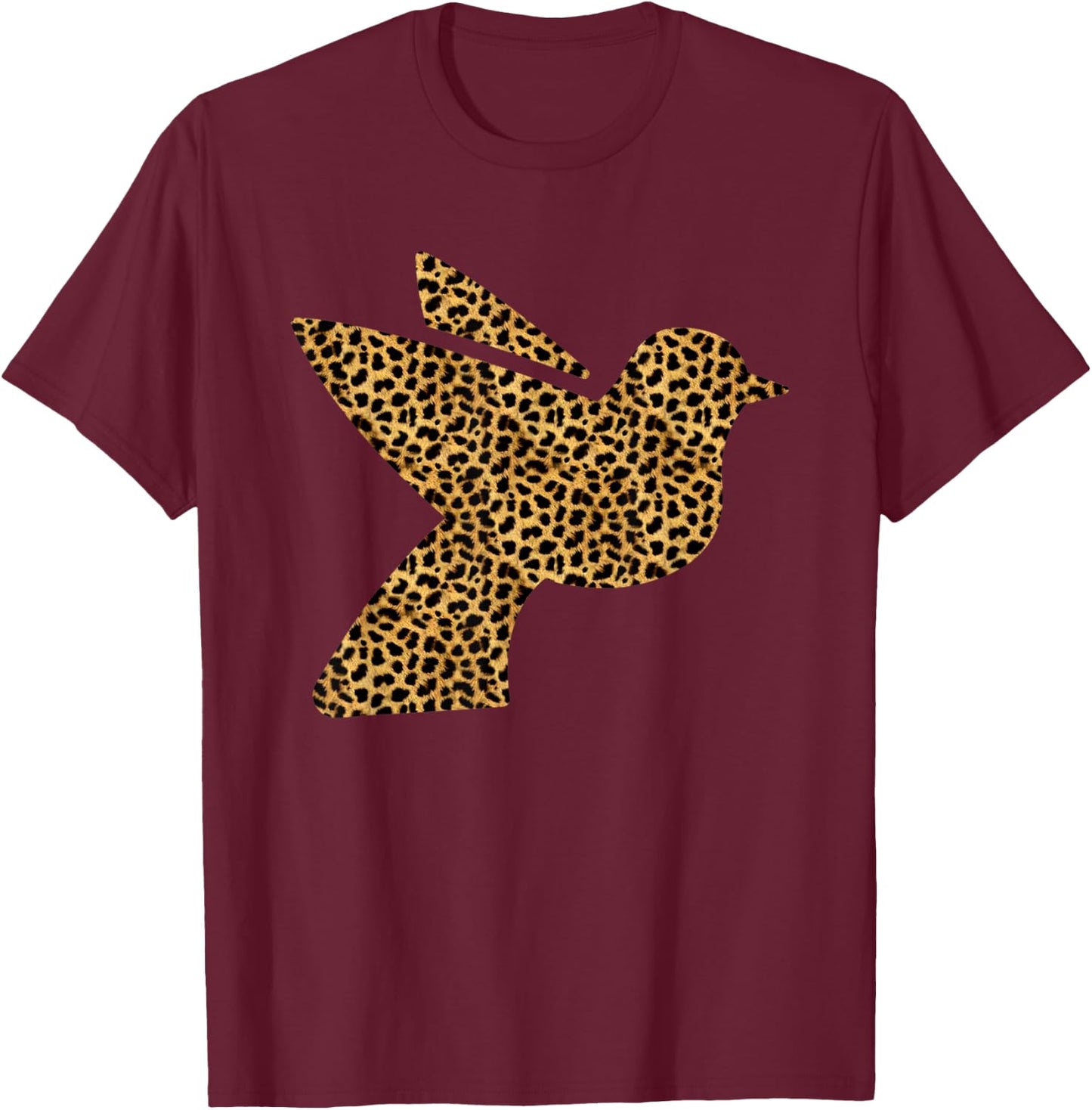 Dove Leopard Print Pigeon Bird Animal Lover Women Gift T-Shirt - T-Shirt | Maroon