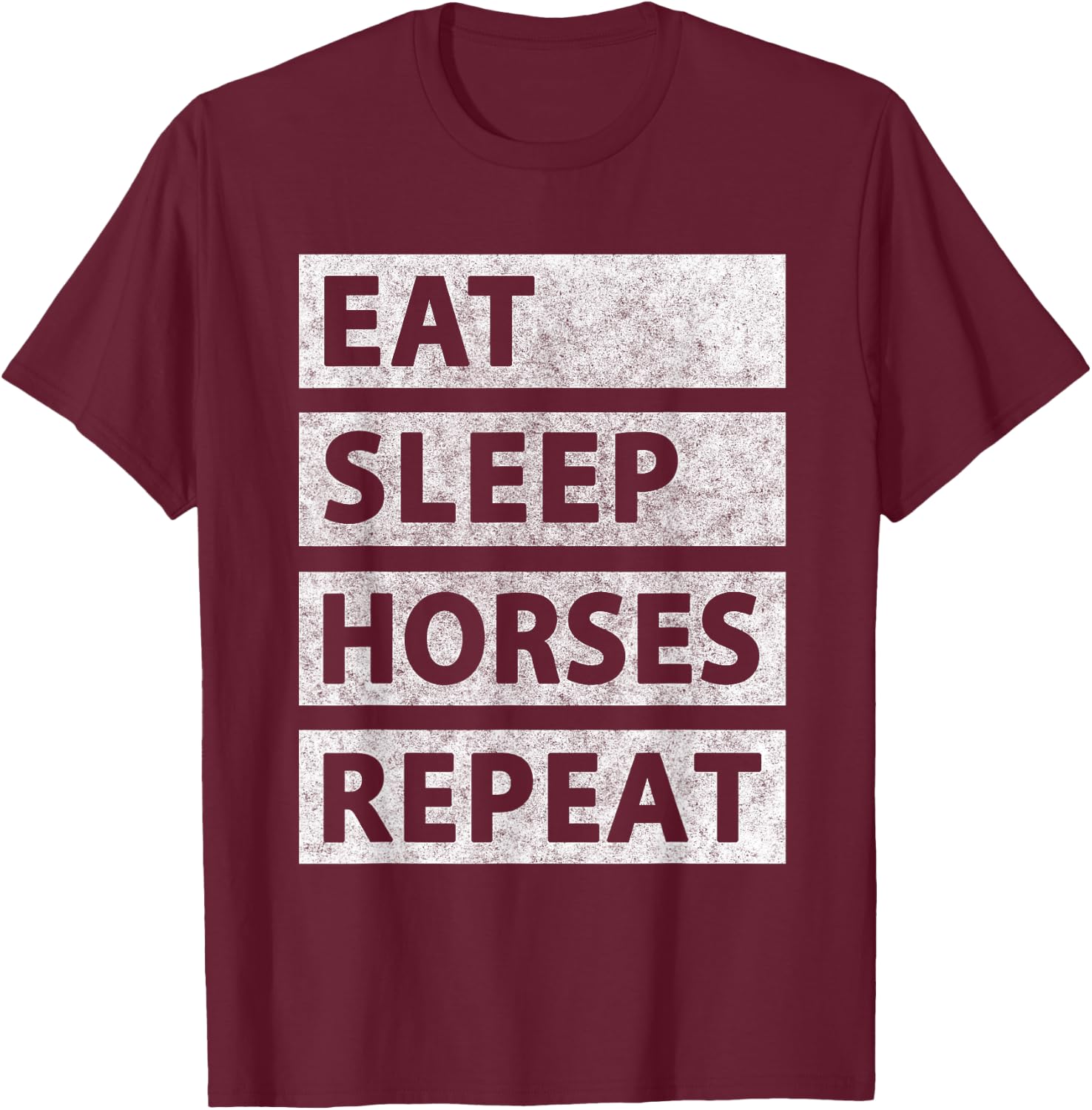 Eat Sleep Horses Repeat Horseback Riding T-Shirt - T-Shirt | Maroon