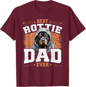 Rottie Dad Funny Rottweiler Dad Dog T-Shirt - T-Shirt | Maroon