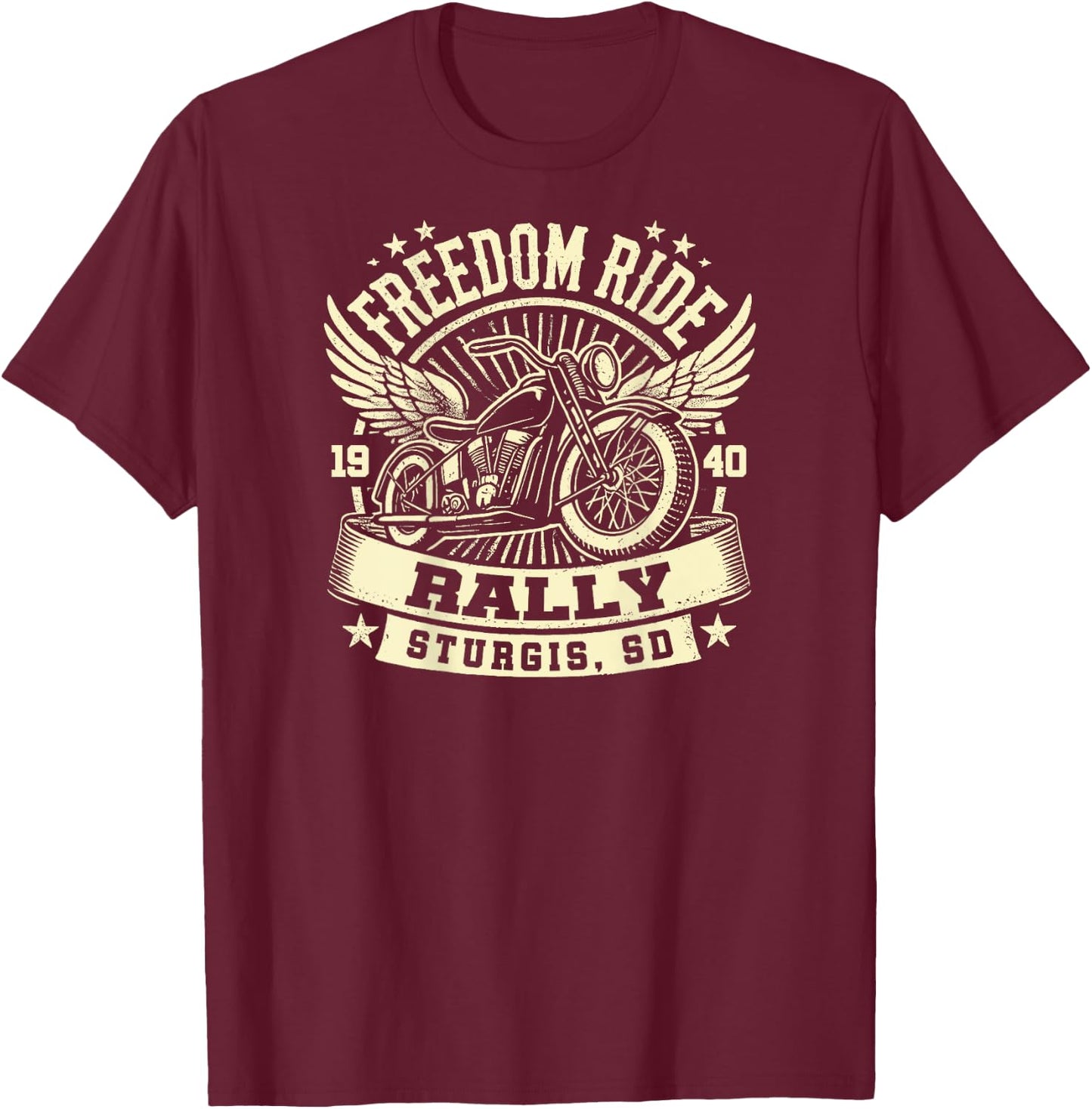 2024 Sturgis Motorcycle Rally 84th Anniversary T-Shirt - T-Shirt | Maroon