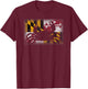 State of Maryland Flag Crab Funny Cute Souvenir Gift T-Shirt - T-Shirt | Maroon
