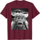 Funny Monkey UFO Weird T-Shirt - T-Shirt | Maroon