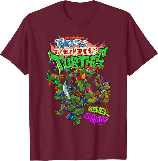 Tales of the Teenage Mutant Ninja Turtles Sewer Squad T-Shirt - T-Shirt | Maroon