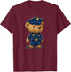 Nice Teddy Bear in Police Officer Uniform T-Shirt - T-Shirt | Maroon