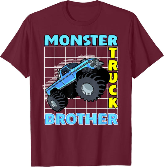 Monster Truck Brother Monster Truck Family Fans T-Shirt - T-Shirt | Maroon