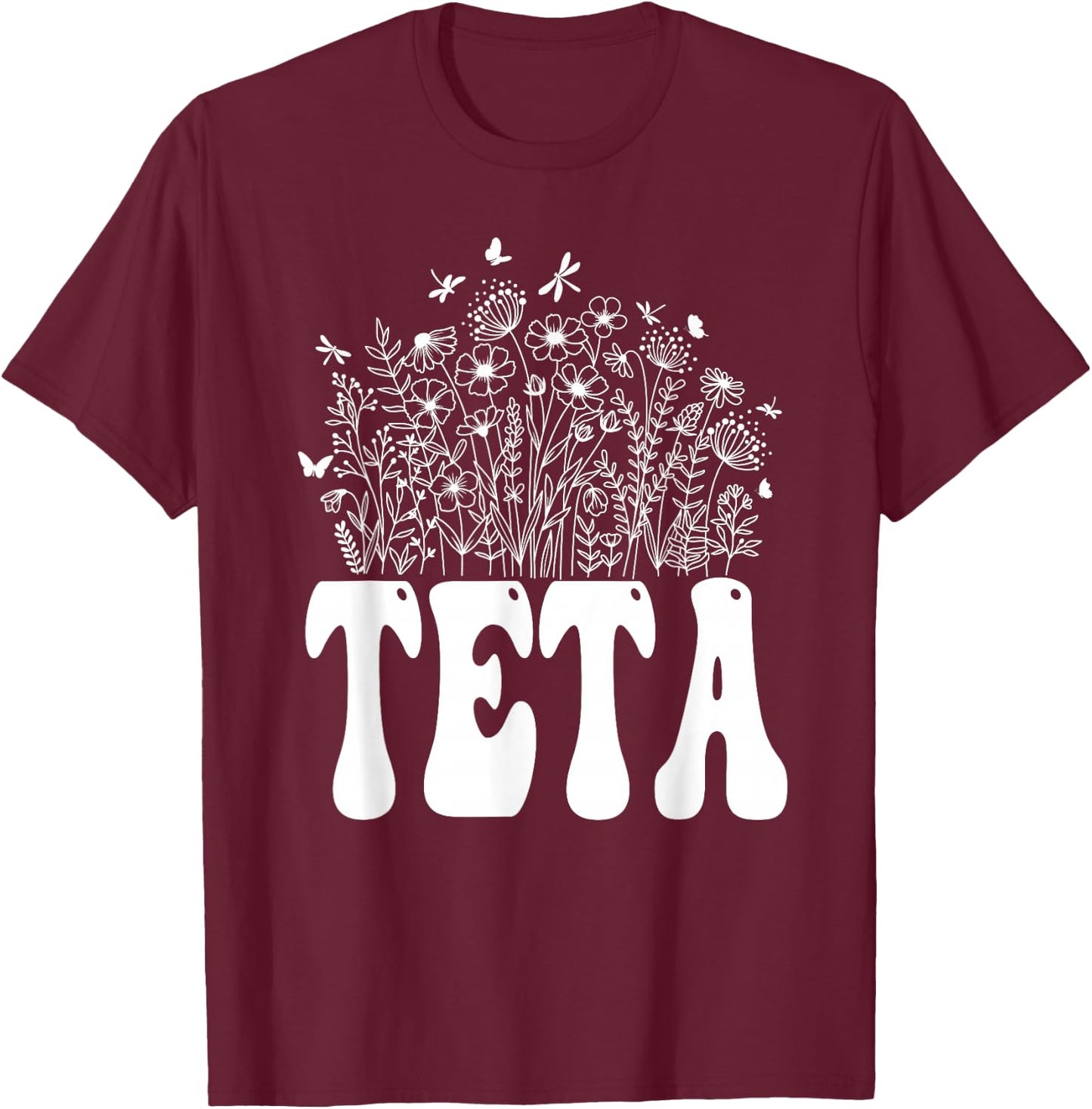 Floral TETA Wildflower Graphic T-Shirt - T-Shirt | Maroon
