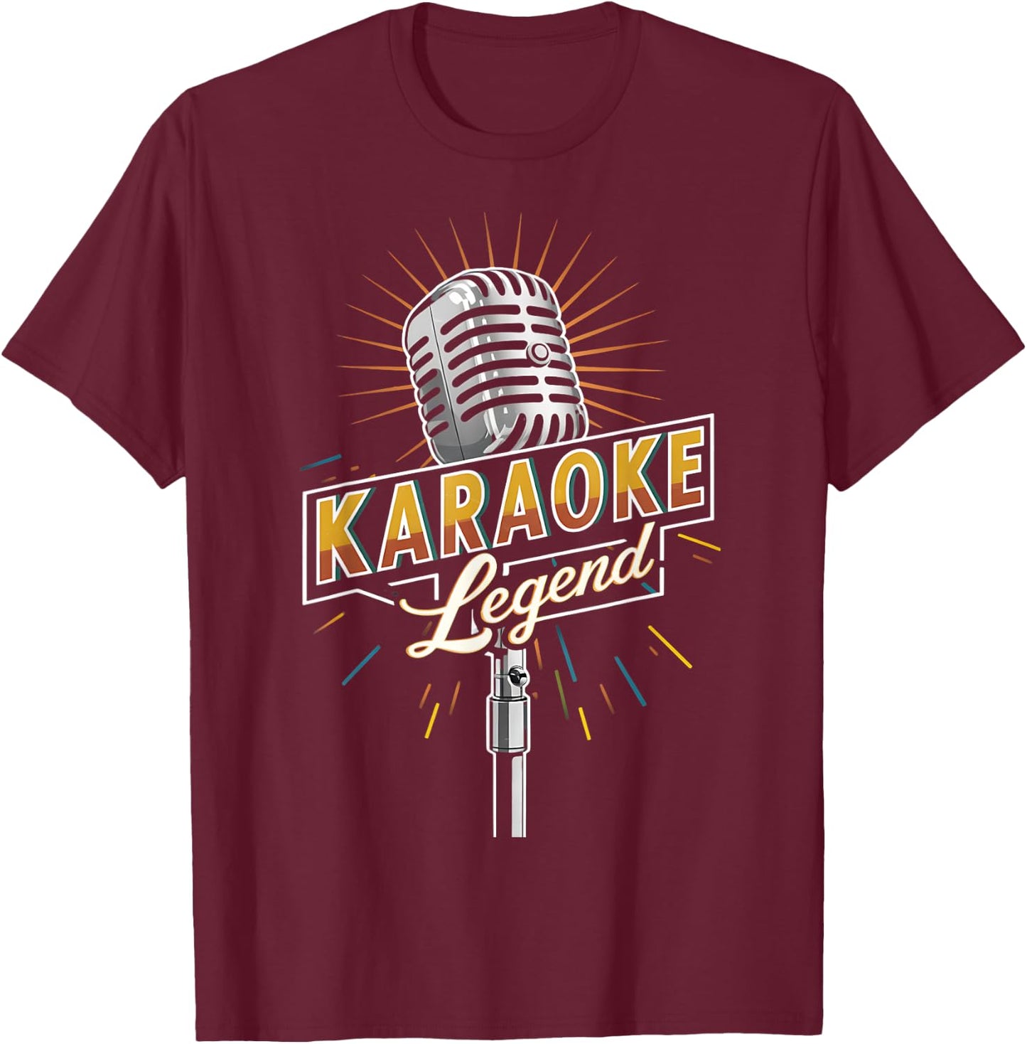 Old School Vintage Mic Karaoke Legend Music Men & Women T-Shirt - T-Shirt | Maroon