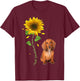 Dachshund Mom Ever Sunflower Cute Dog Men Women Kids T-Shirt - T-Shirt | Maroon