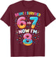 Bruh I Survived 6 to 7 Now Im 8 Birthday Gifts Boy Girl Kid T-Shirt - T-Shirt | Maroon