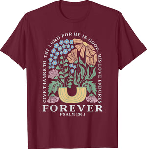 Boho Christian Shirt Women Bible Verse Jesus Vintage Floral T-Shirt - T-Shirt | Maroon