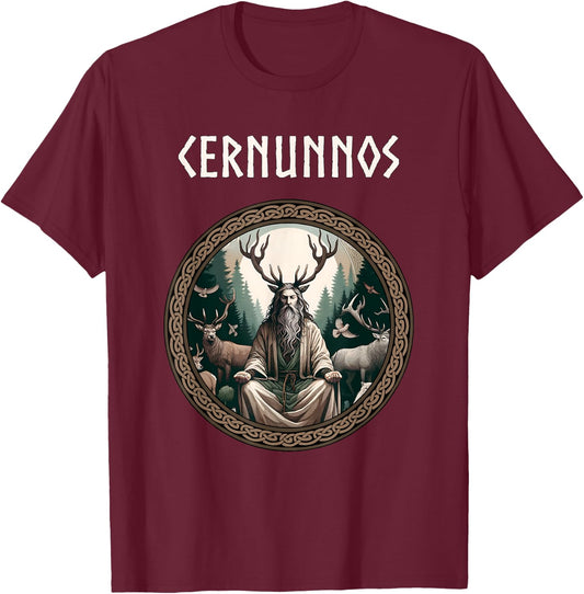 Cernunnos Celtic God of the Wilds Celtic Mythology T-Shirt - T-Shirt | Maroon