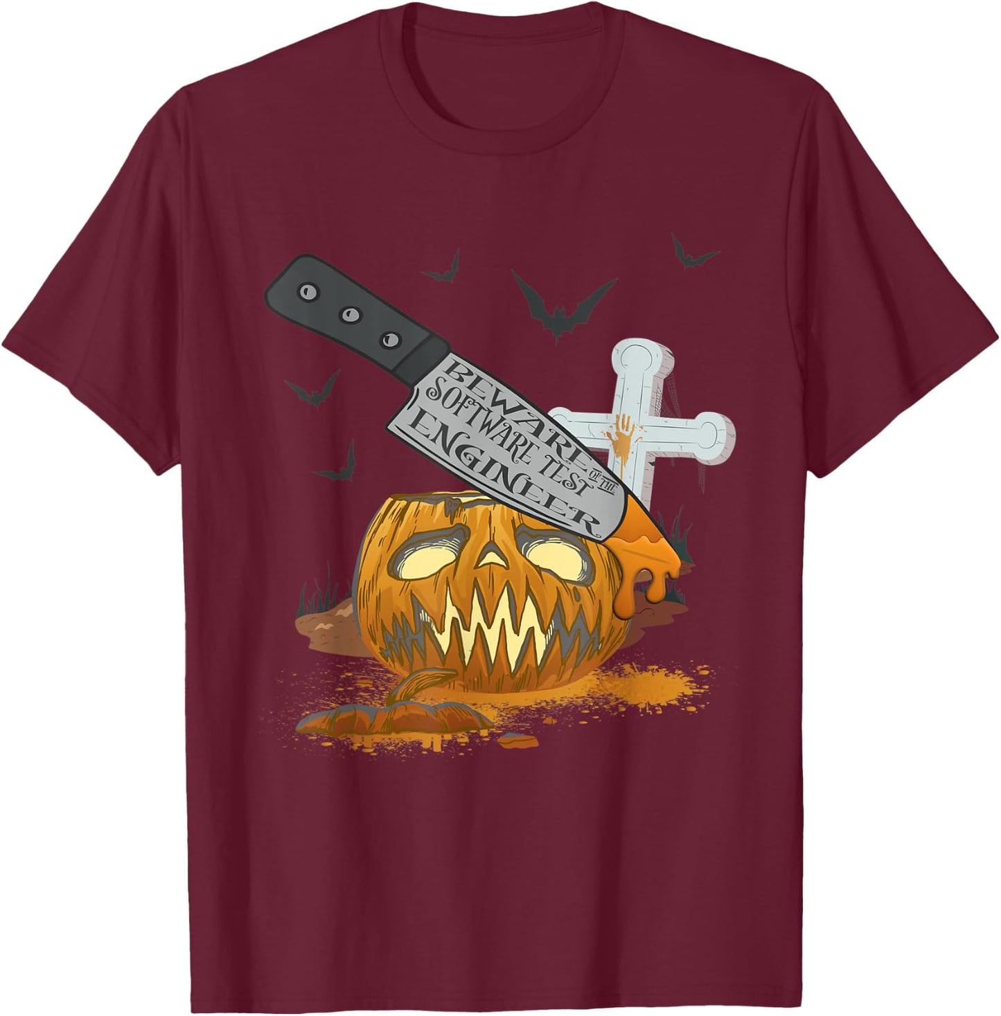 Software Test Engineer Funny Halloween Party T-Shirt - T-Shirt | Maroon