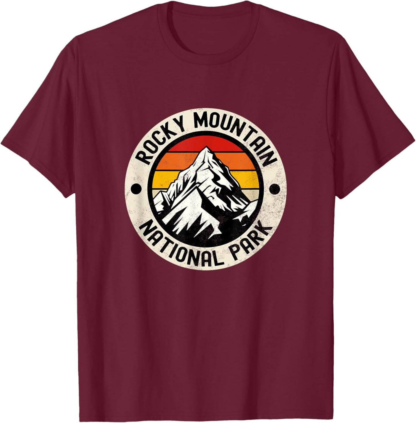 Vintage Rocky Mountain National Park Nature Lover T-Shirt - T-Shirt | Maroon