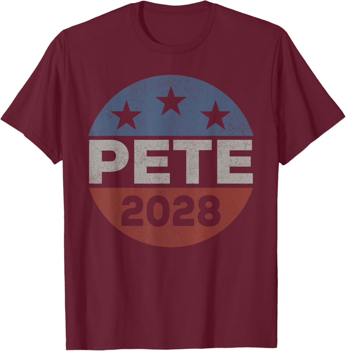 Retro Pete 2028, Pete Buttigieg For President 2028 T-Shirt - T-Shirt | Maroon