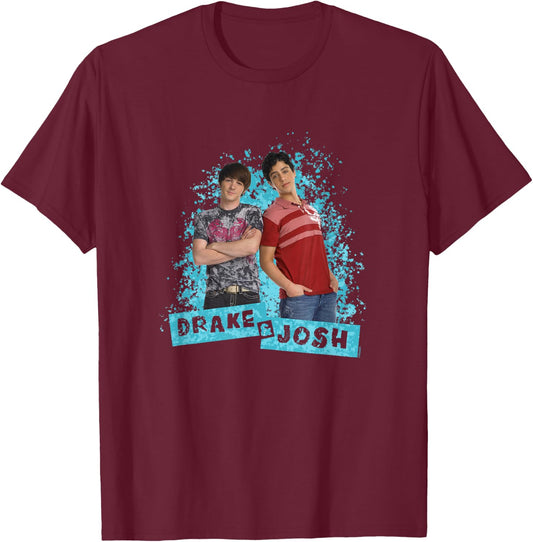 Drake and Josh Paint Splat Background Stepbrothers Shot T-Shirt - T-Shirt | Maroon