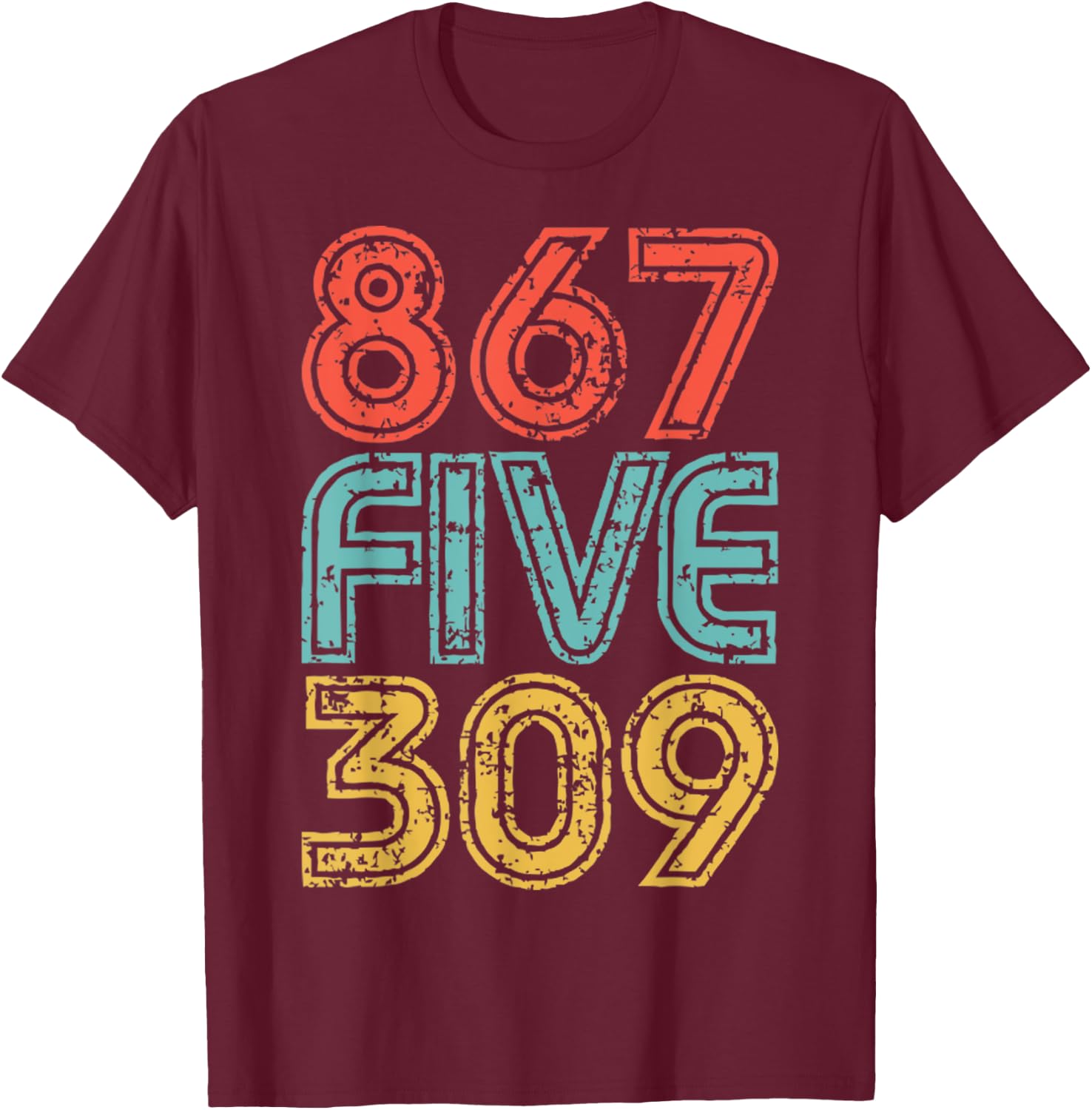8675309 Retro Vintage 80's 90's Music Nostalgia T-Shirt - T-Shirt | Maroon