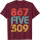 8675309 Retro Vintage 80's 90's Music Nostalgia T-Shirt - T-Shirt | Maroon
