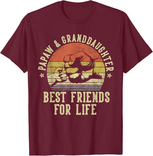 Papaw and Granddaughter Best Friends for Life Funny Papaw T-Shirt - T-Shirt | Maroon