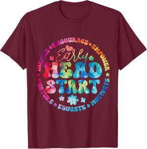 Early Head Start Squad Homeschool Teacher Headstart Women Girls Kids T-Shirt - T-Shirt | Maroon