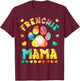 Colorful Dog Mom Tie Dye Dog Lover Paw Print Frenchie mama T-Shirt - T-Shirt | Maroon