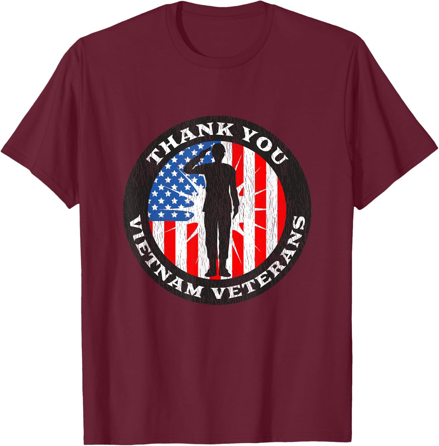 Vintage Patriotic US Flag Gift - Thank You Vietnam Veterans Kids Men T-Shirt - T-Shirt | Maroon