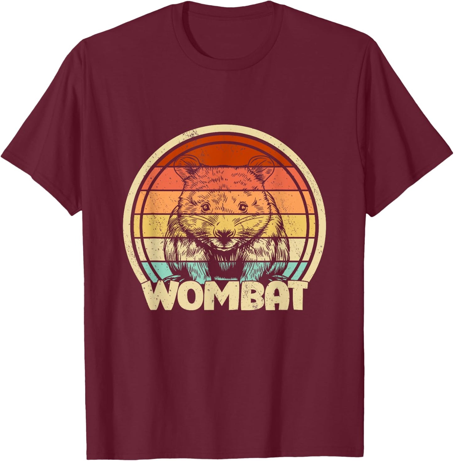 Wombat Kids Marsupial Australia Toddler Cute Retro Wombat T-Shirt - T-Shirt | Maroon
