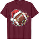 Christmas Football Player Santa Sports Design Boys T-Shirt - T-Shirt | Maroon