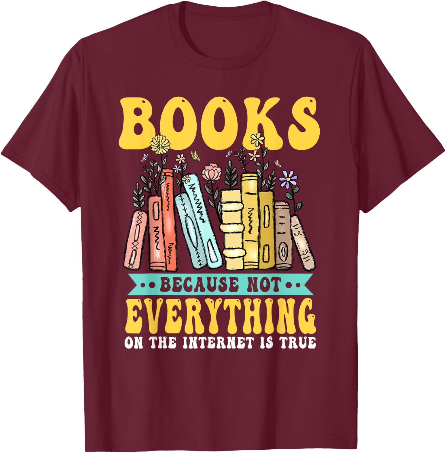 Bookshelf Library Bookworm Librarian Book Reading T-Shirt - T-Shirt | Maroon