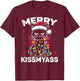Merry Kissmyass Funny Cat Christmas Lights Christmas Cat T-Shirt - T-Shirt | Maroon