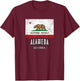 ALAMEDA California | City CA USA, California Flag T-Shirt - T-Shirt | Maroon