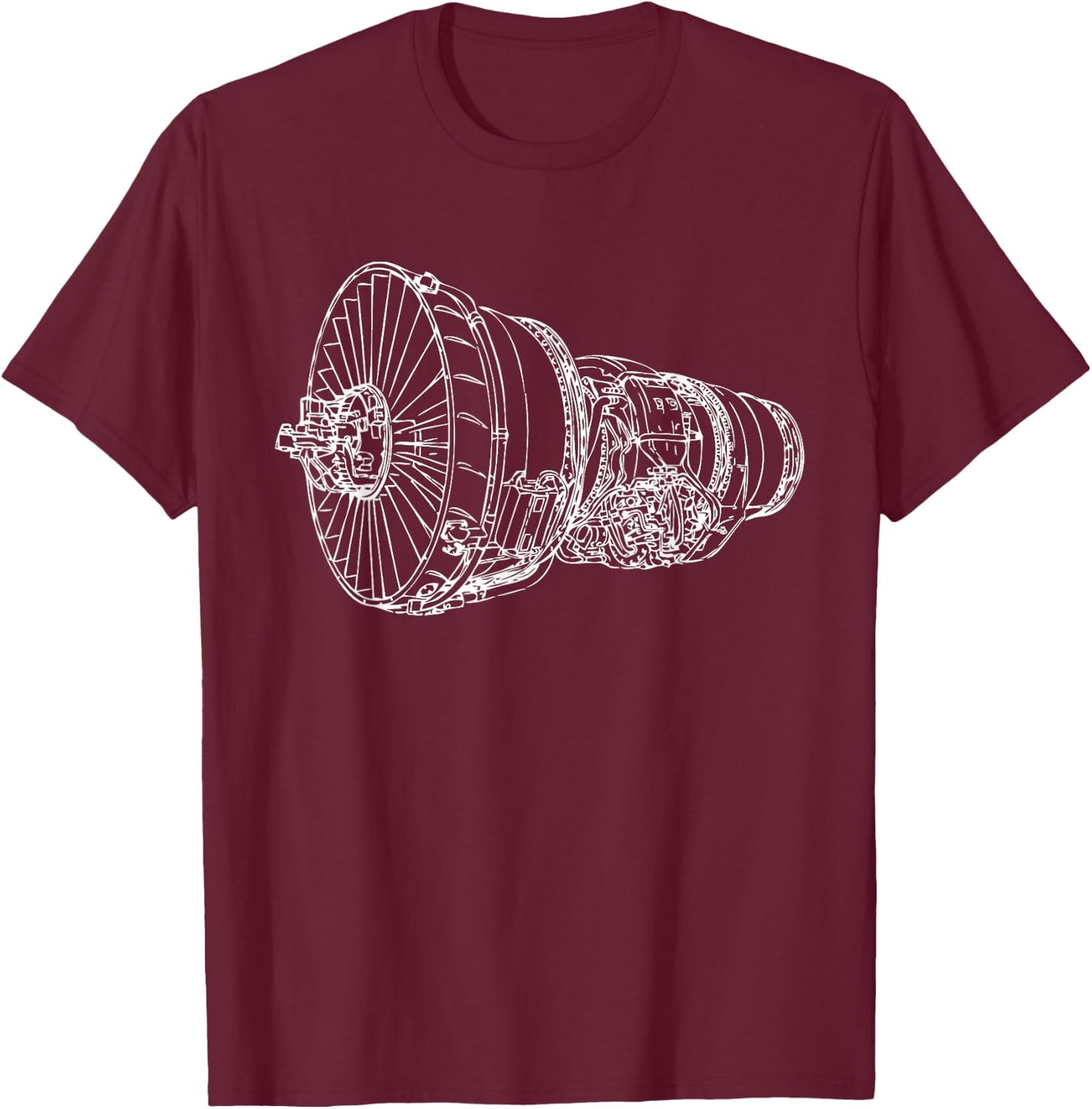 Aircraft Jet Engine Airplane T-Shirt - T-Shirt | Maroon