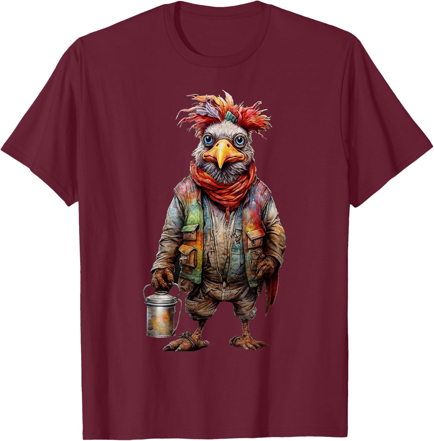 Peach-Bruh Christmas Funny Fashion Punk Retro Chicken T-Shirt - T-Shirt | Maroon