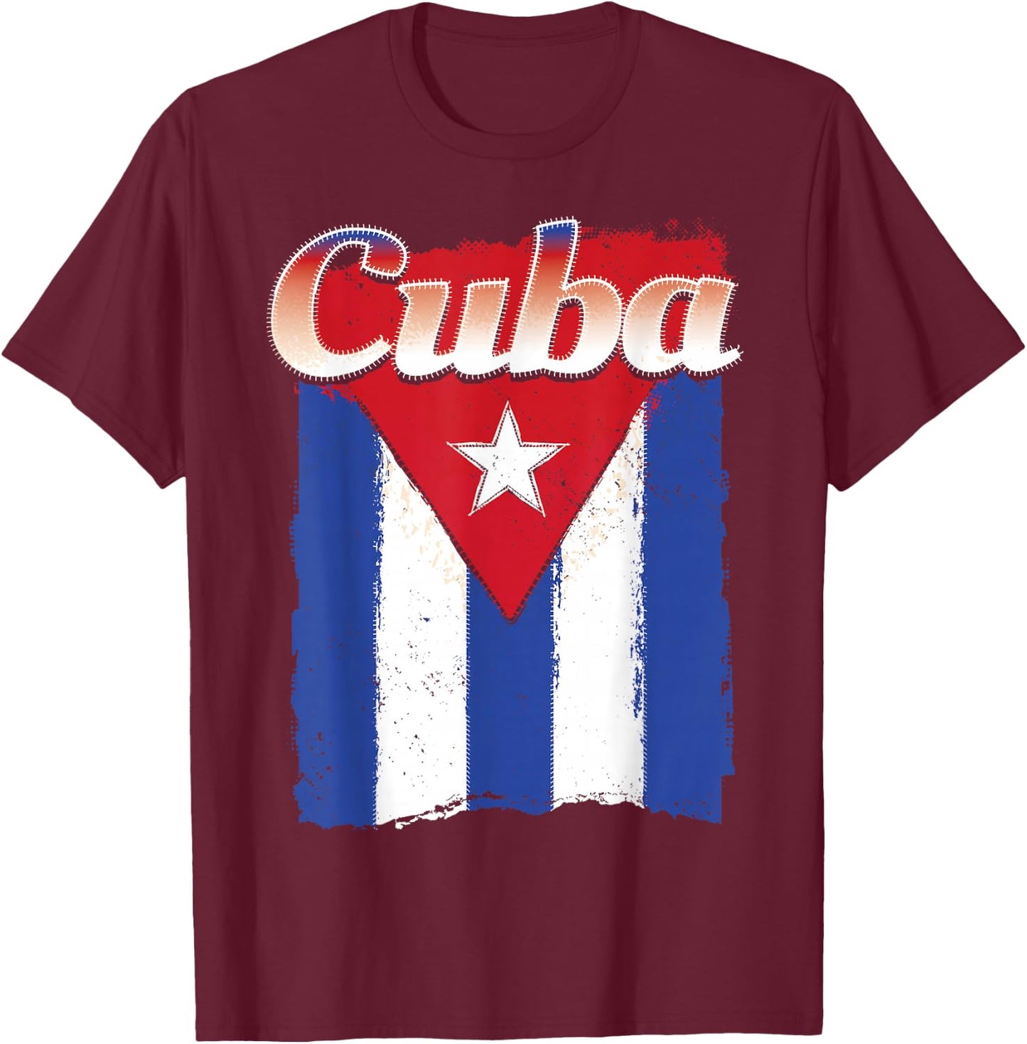 Cuban Flag Shirt Cuba Hispanic Heritage Month Patriotic T-Shirt - T-Shirt | Maroon