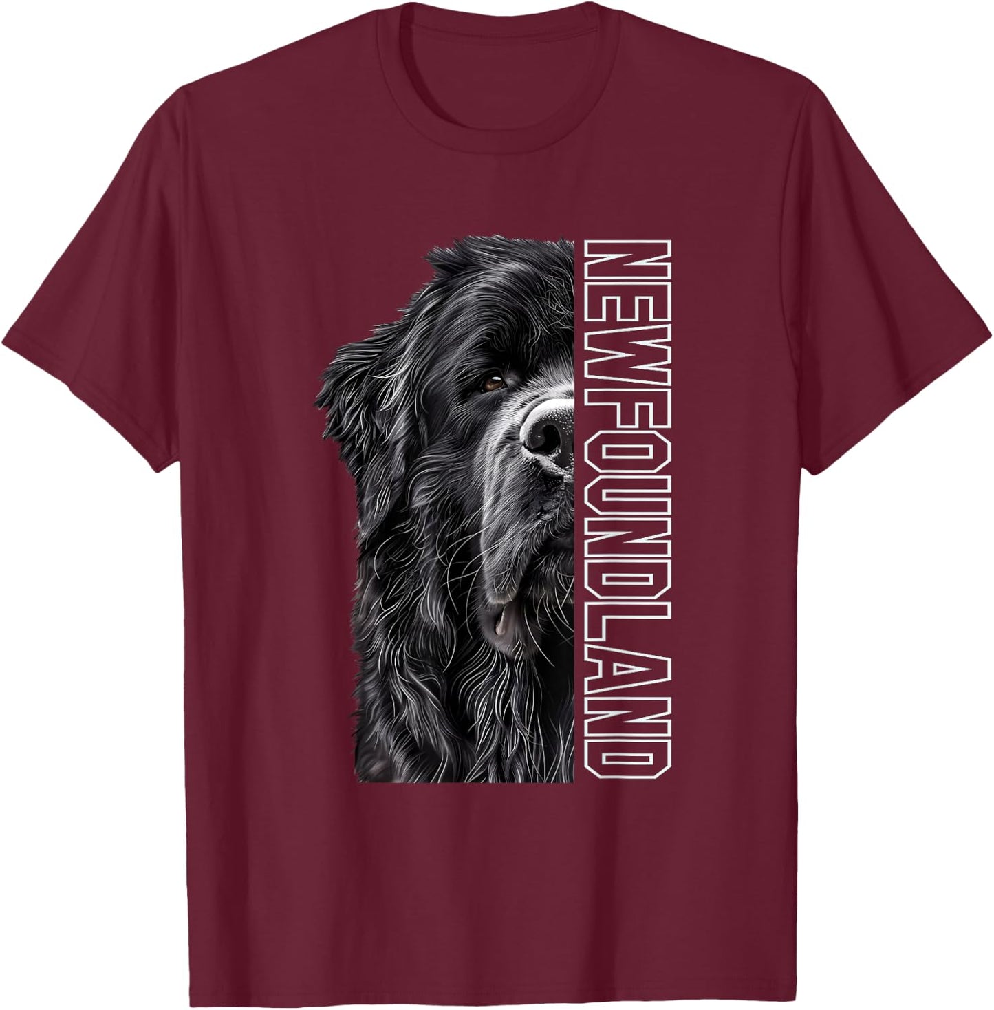 Newfoundland , Small, Black T-Shirt - T-Shirt | Maroon