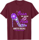 We Wear Purple High Heel Domestic Violence Awareness T-Shirt - T-Shirt | Maroon