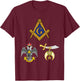 Master Mason 33rd Degree Shrine AASR Noble Masonic WD Blue T-Shirt - T-Shirt | Maroon