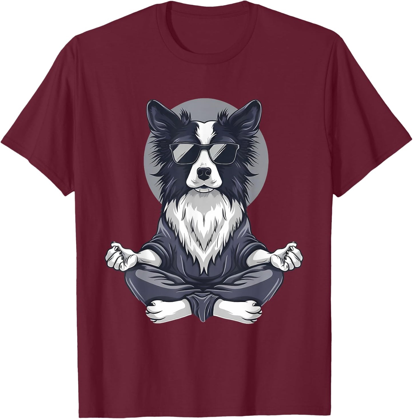 Dog Meditation Zen Buddha Spirituality Hindu Buddhist Men Women Kids T-Shirt - T-Shirt | Maroon